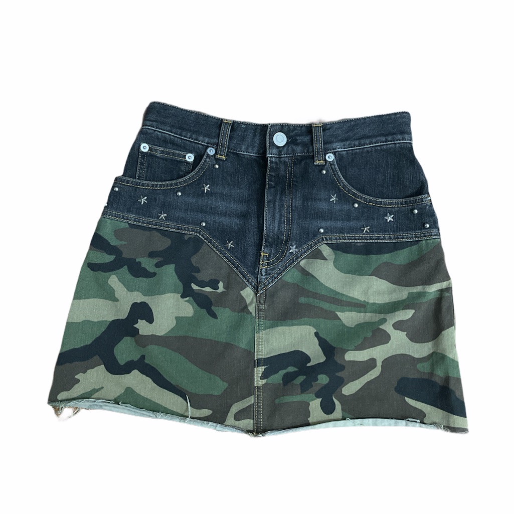 Saint Laurent Denim Cargo Skirt Sz 28
